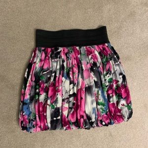 Junior’s Pink Floral Bubble Skirt